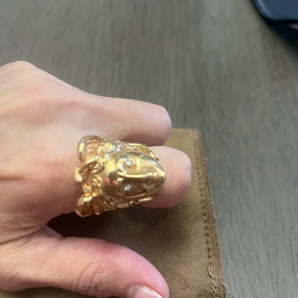 Gold Medusa Statement Ring - Picture 2 of 6